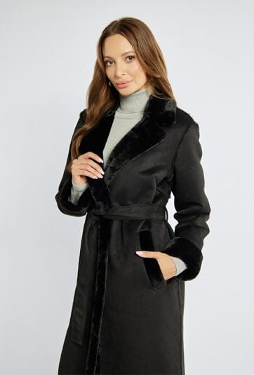 Elegancki płaszcz z wiązaniem