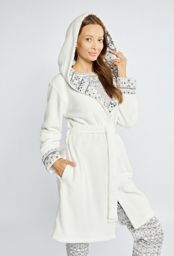 Damski szlafrok z kapturem