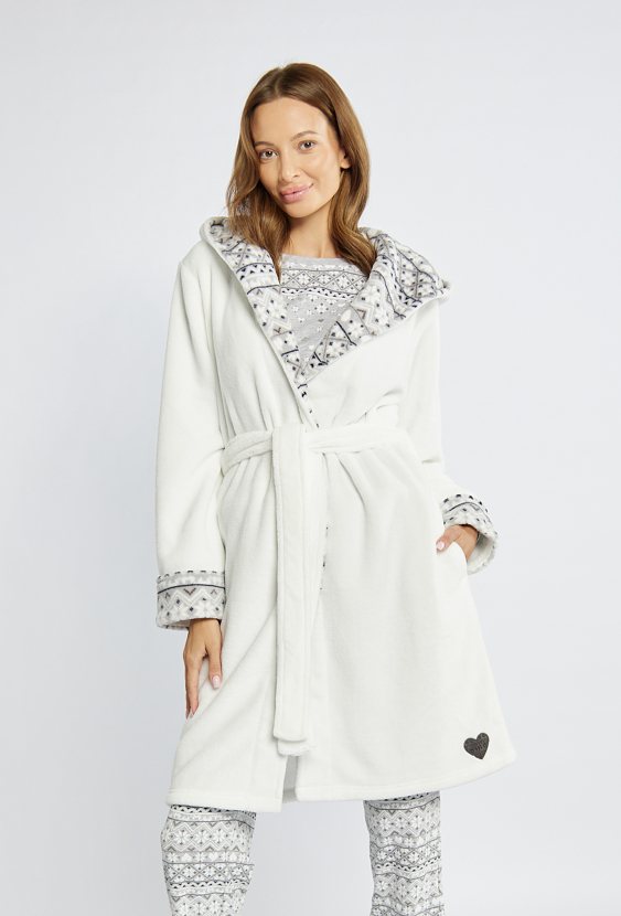 Damski szlafrok z kapturem