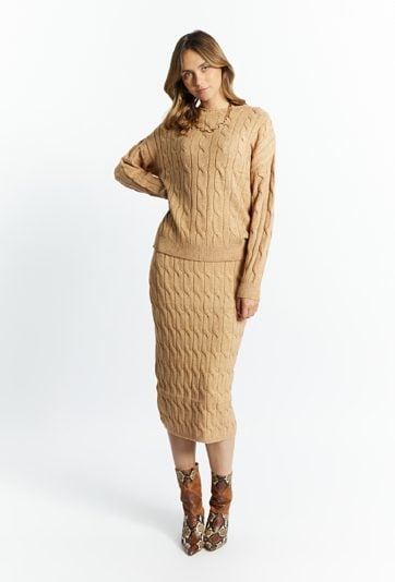 Sweter damski ze splotem