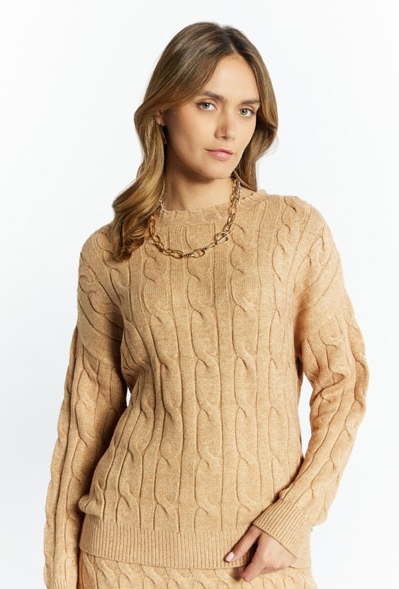 Sweter damski ze splotem