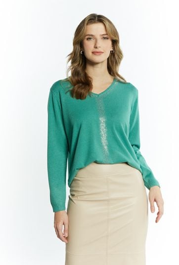 Cienki sweter damski z dżetami