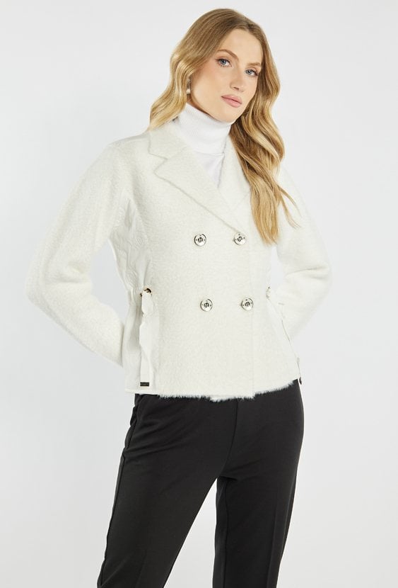 Sweter dwurzędowy z ozdobnymi guzikami