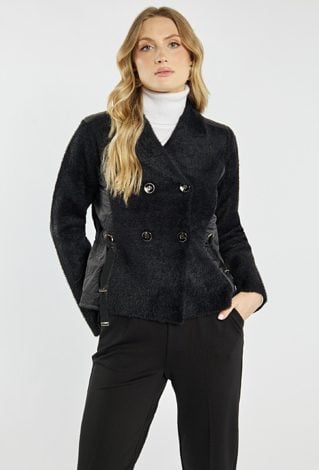 Sweter dwurzędowy z ozdobnymi guzikami