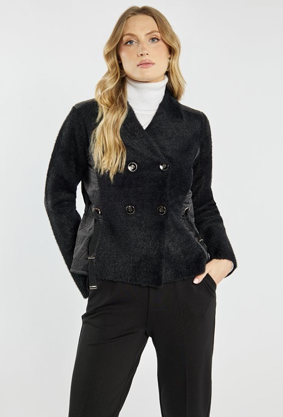 Sweter dwurzędowy z ozdobnymi guzikami