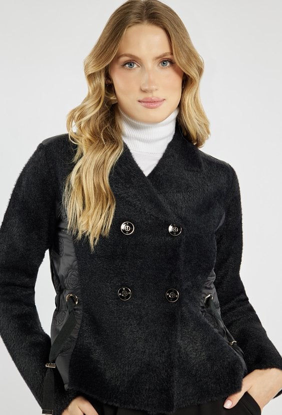 Sweter dwurzędowy z ozdobnymi guzikami