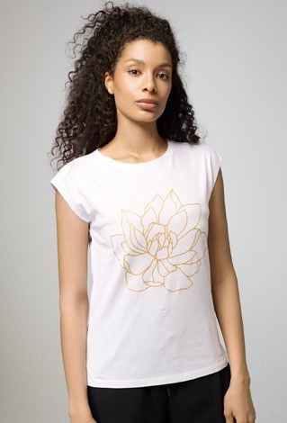 T-shirt ze złota aplikacją