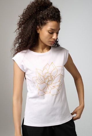 T-shirt ze złota aplikacją