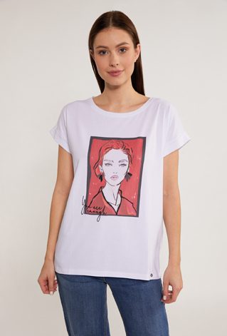 T-shirt damski z ciekawym wzorem