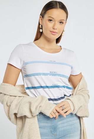 T-shirt damski z paskami