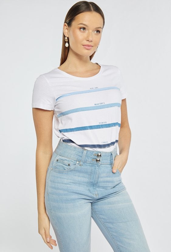 T-shirt damski z paskami