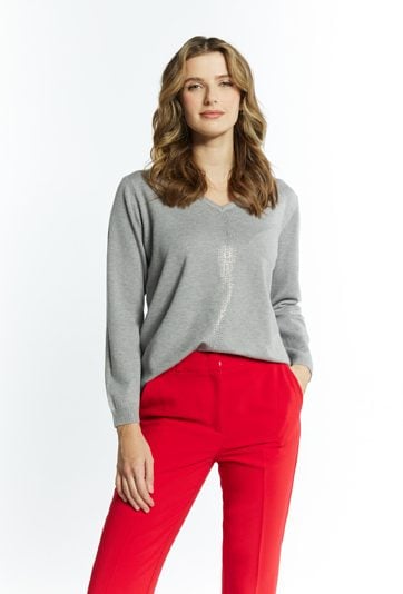 Cienki sweter damski z dżetami