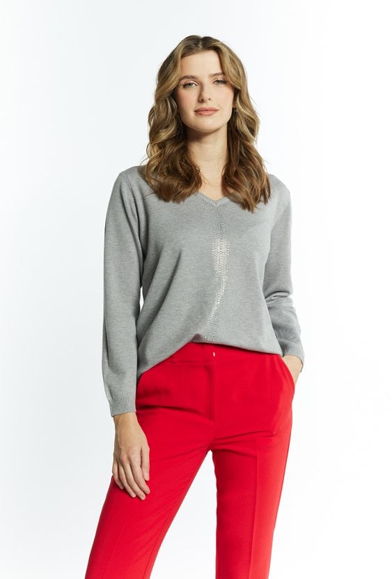 Cienki sweter damski z dżetami