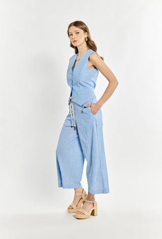 Materiałowe spodnie w paski