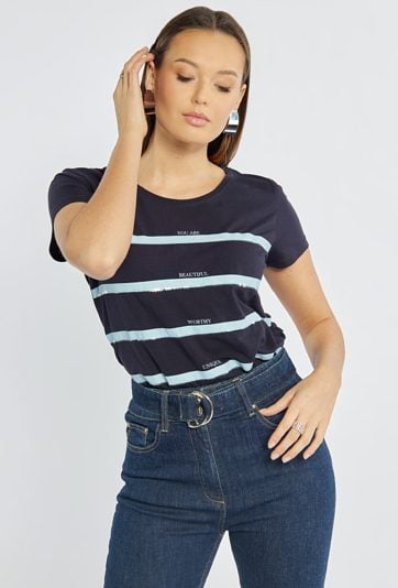 T-shirt damski z paskami