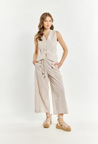 Materiałowe spodnie w paski