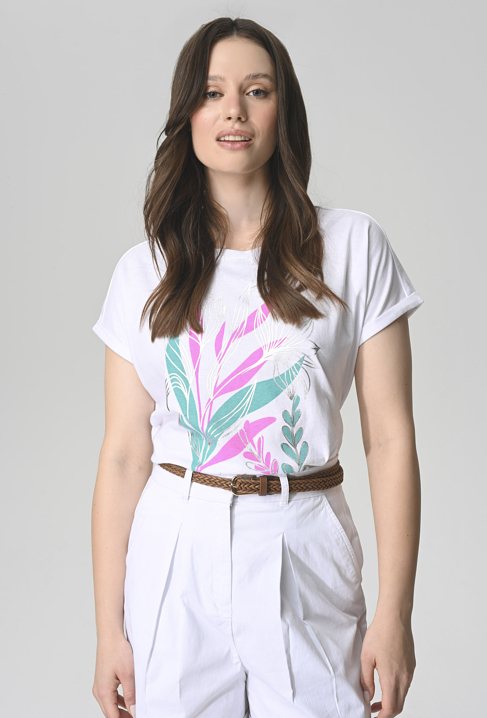 T-shirt z kolorową grafiką