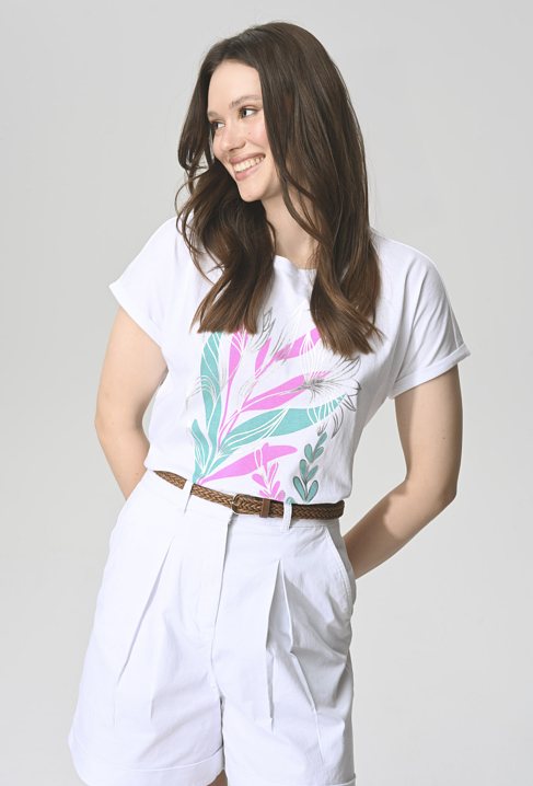 T-shirt z kolorową grafiką