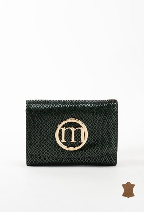 Skórzany portfel damski ze wzorem