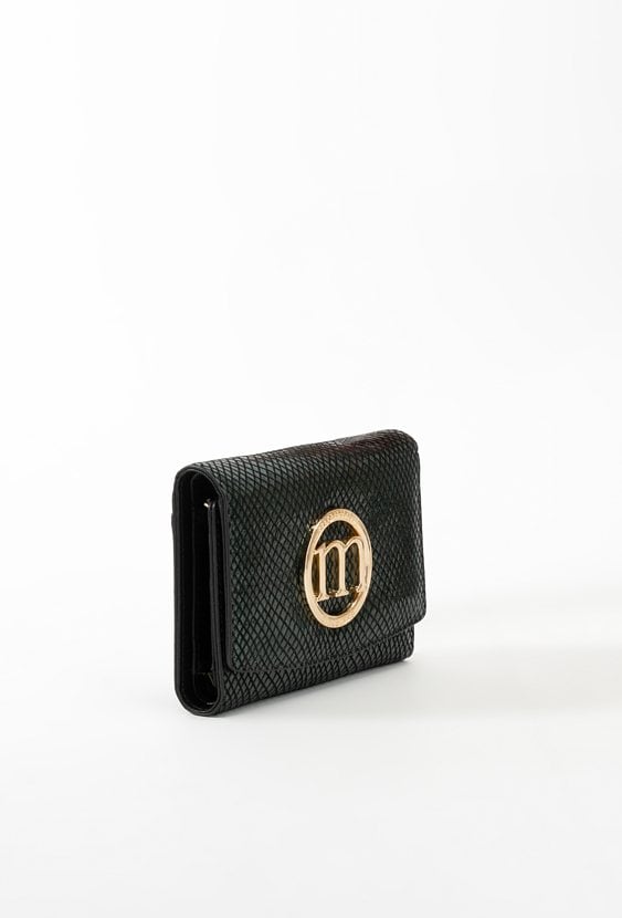 Skórzany portfel damski ze wzorem