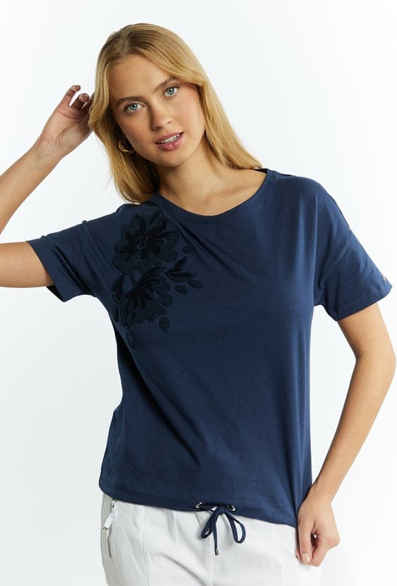 Dzianinowy T-shirt damski