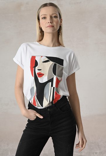 Biały t-shirt z bawełny