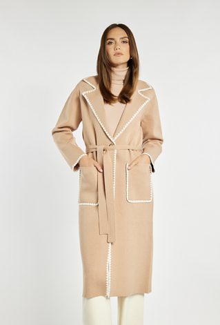 Sweter płaszczowy z wiązaniem