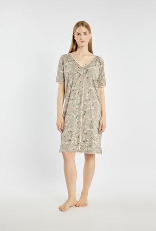 Koszula nocna z motywem ważek i kwiatów