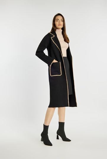 Sweter płaszczowy z wiązaniem