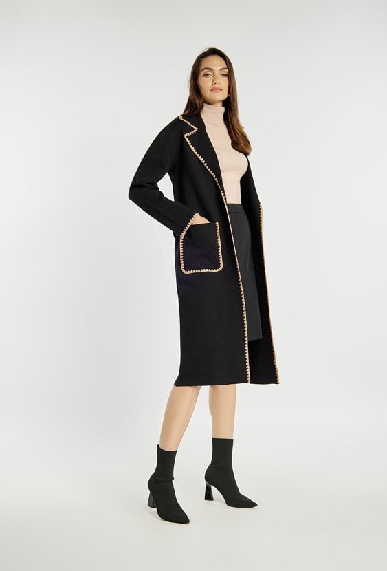 Sweter płaszczowy z wiązaniem