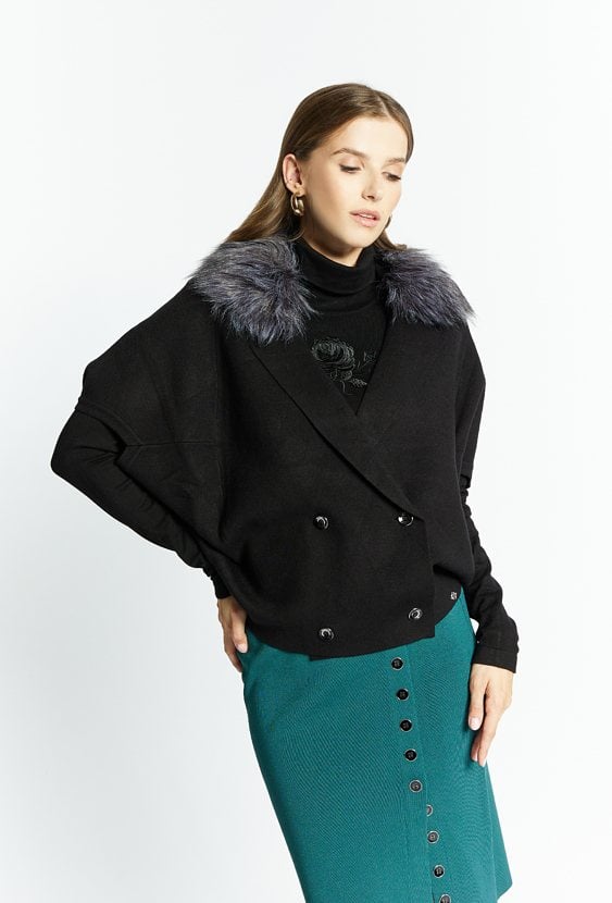 Sweter damski z futerkiem