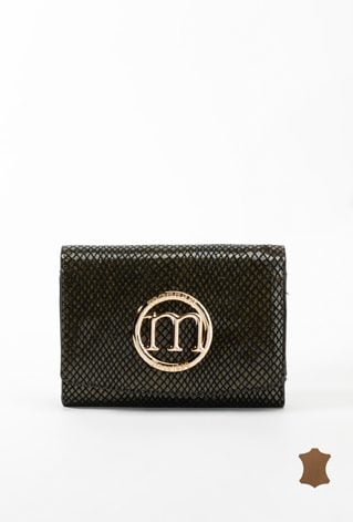 Skórzany portfel damski ze wzorem