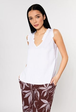 Bluzka damska z ozdobnymi falbankami