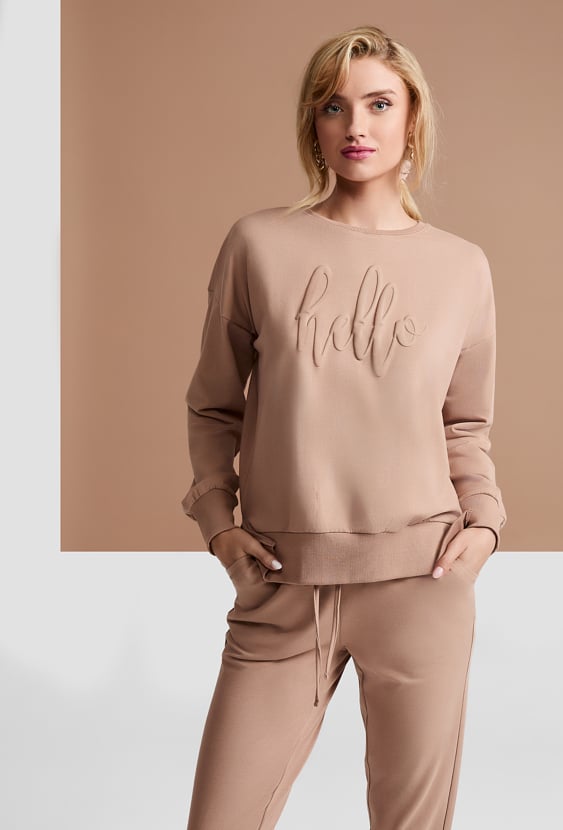 Beżowa bluza z bawełny