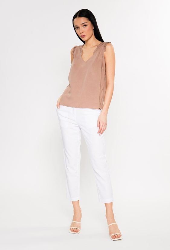 Bluzka damska z ozdobnymi falbankami