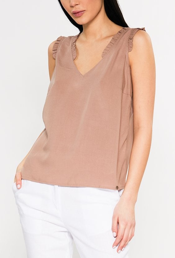 Bluzka damska z ozdobnymi falbankami