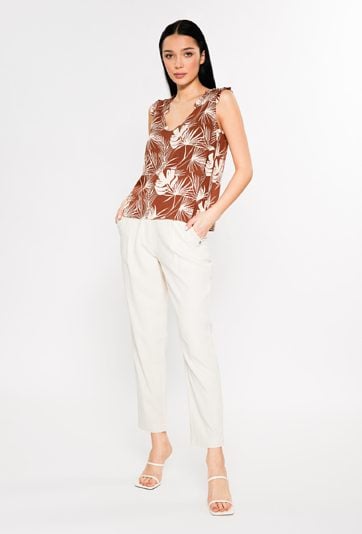 Bluzka damska z ozdobnymi falbankami