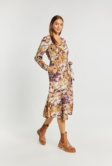 Sukienka damska z kopertowym dekoltem