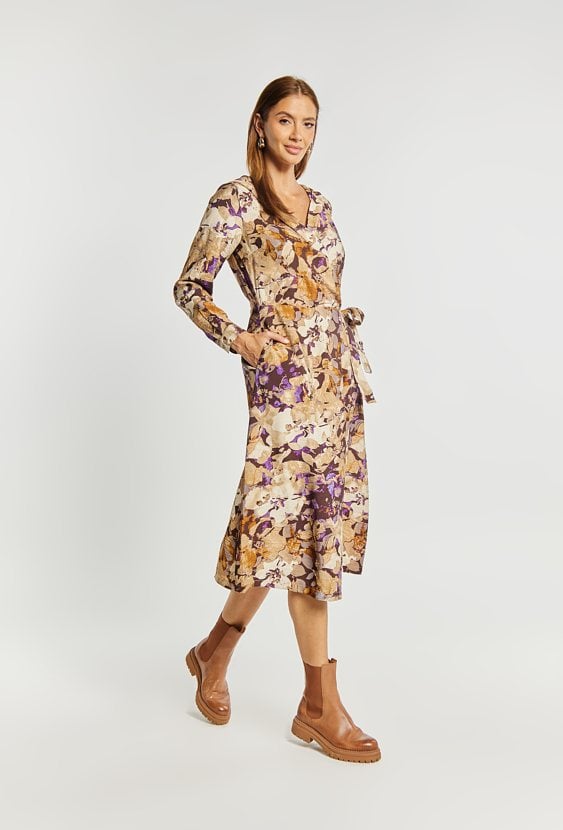 Sukienka damska z kopertowym dekoltem