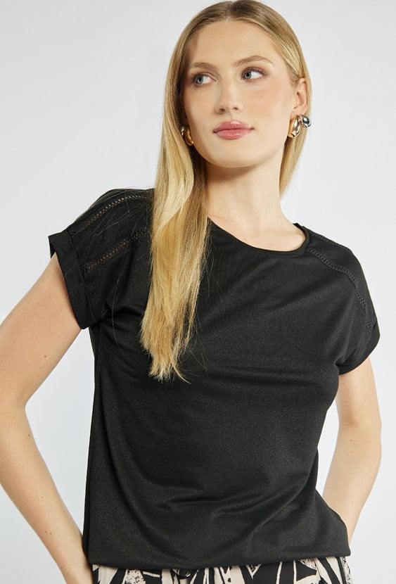 Czarny T-shirt damski