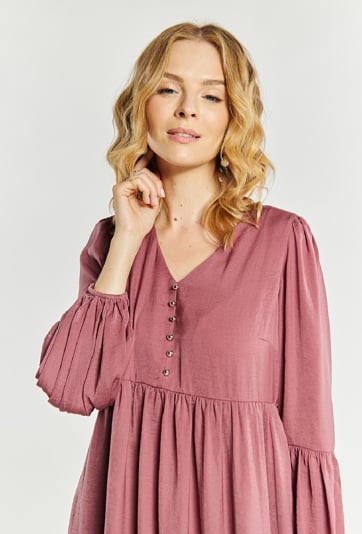 Sukienka damska z bufiastymi rękawami