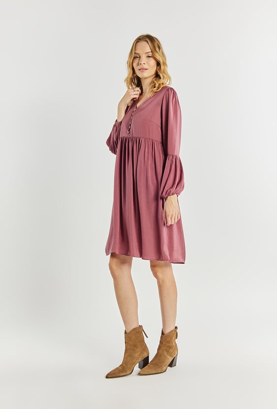 Sukienka damska z bufiastymi rękawami