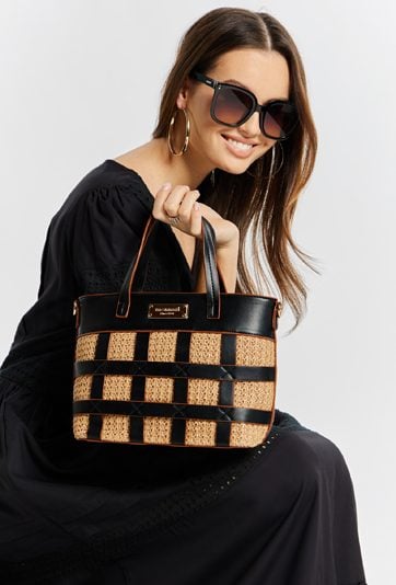 Koszyk damski ze słomianym frontem