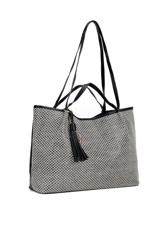 Duża torba z frędzlami i logo