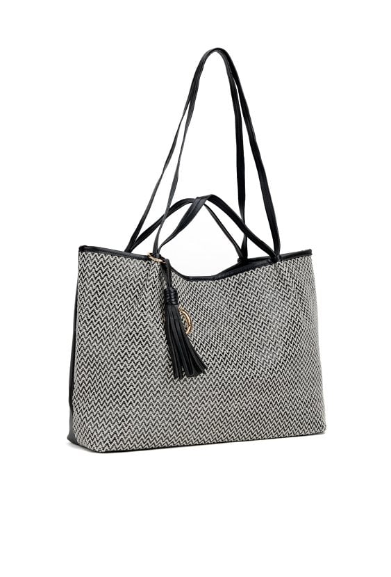 Duża torba z frędzlami i logo