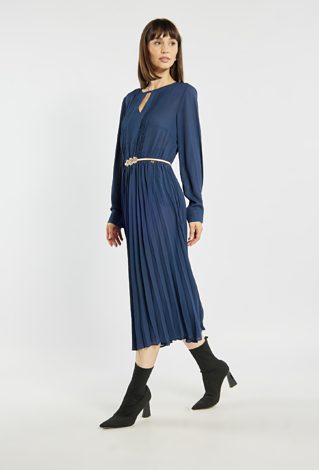 Plisowana sukienka midi