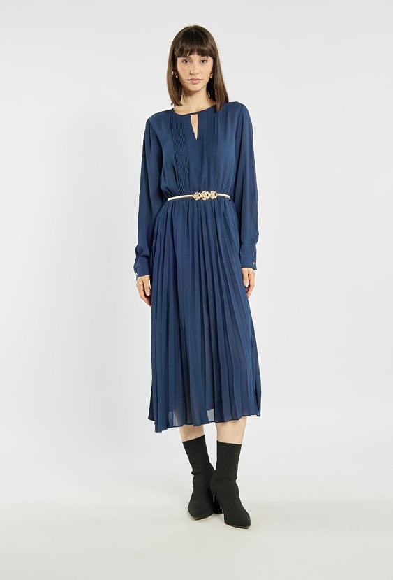 Plisowana sukienka midi
