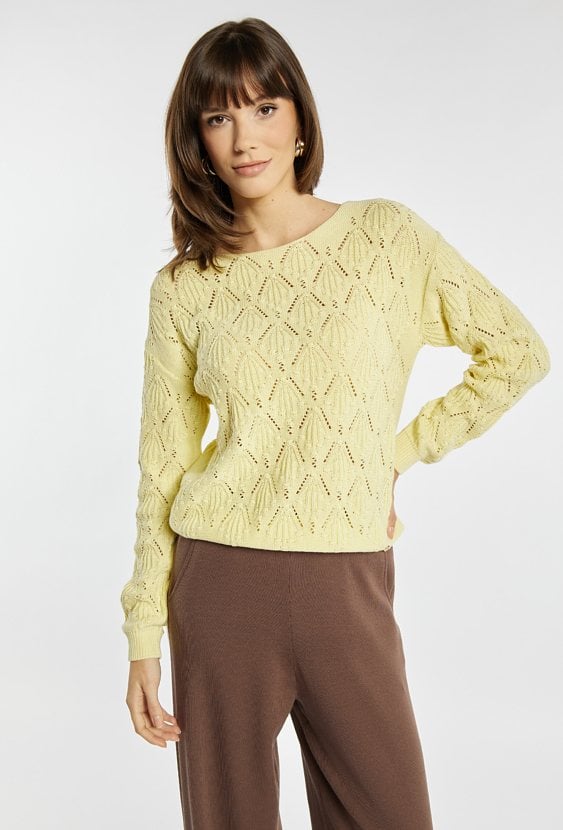 Ażurowy sweter z bawełny