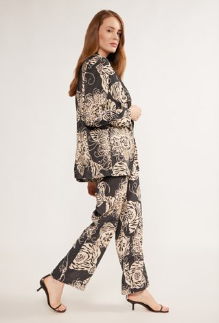 Wzorzyste spodnie z szeroką nogawką