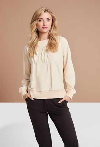 Kremowa  bluza z bawełny